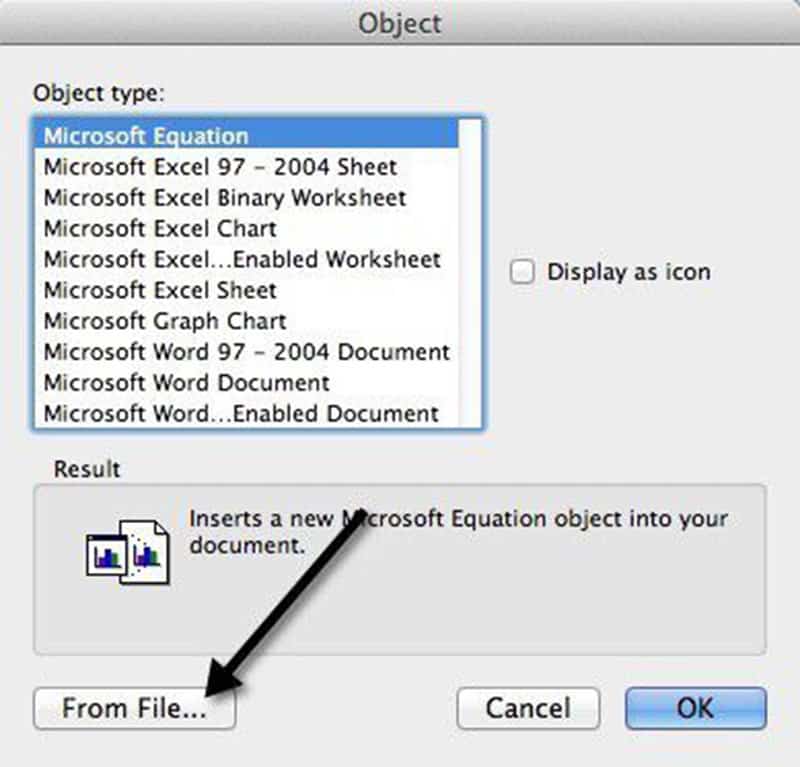 embed a pdf in word for mac